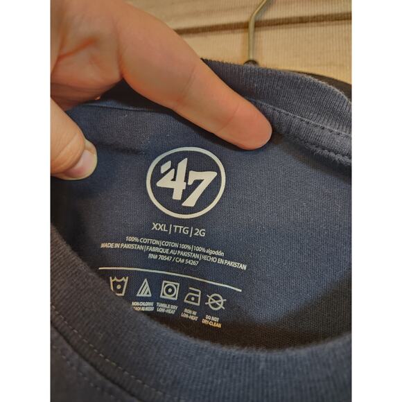 47 Brand Houston Texans Men's Blue Crewneck NFL Football Sports T-Shirt Size XXL - Picture 3 of 5